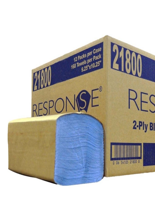 Response BLUE WINDSHIELD TOWEL, 2 PLY, 9.25X10.25, 168/PK, 12 PK/CS - Image 1